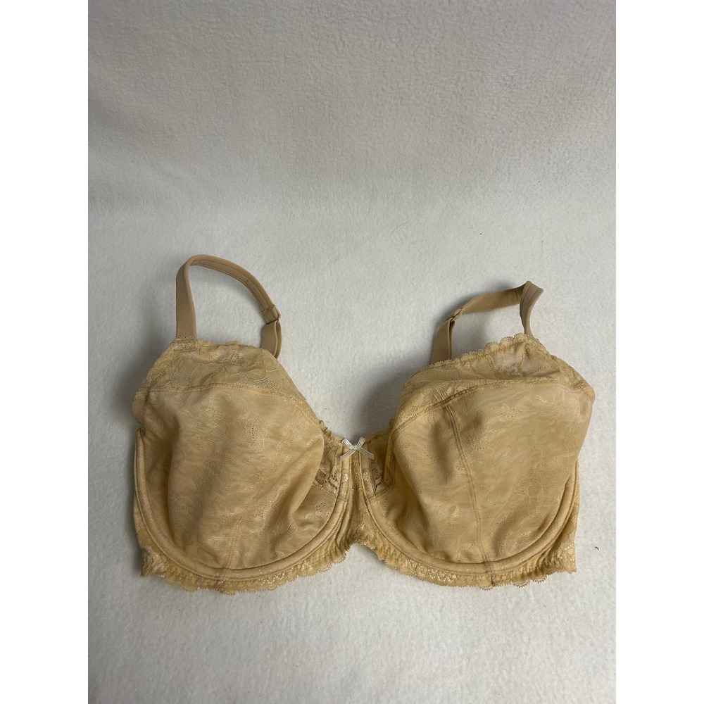 Lace Minimalist Cacique Womens 38G Tan Unlined Full Coverage Underwire Bra